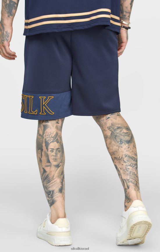 SikSilk לבוש 008V2F607 רקמת חיל הים קצרה רגועה גברים