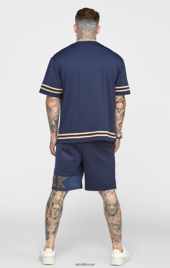 SikSilk לבוש 008V2F607 רקמת חיל הים קצרה רגועה גברים