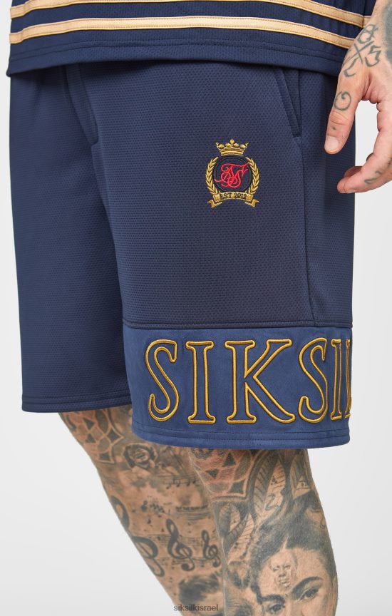 SikSilk לבוש 008V2F607 רקמת חיל הים קצרה רגועה גברים
