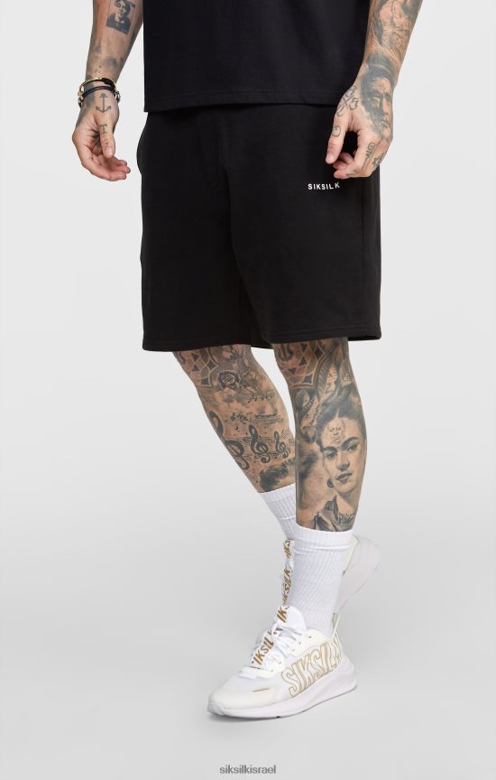 SikSilk לבוש 008V2F610 ג'וגר שחור קצר עם פסים גברים