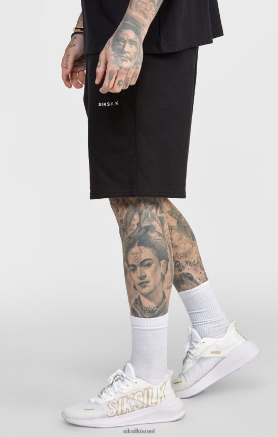 SikSilk לבוש 008V2F610 ג'וגר שחור קצר עם פסים גברים