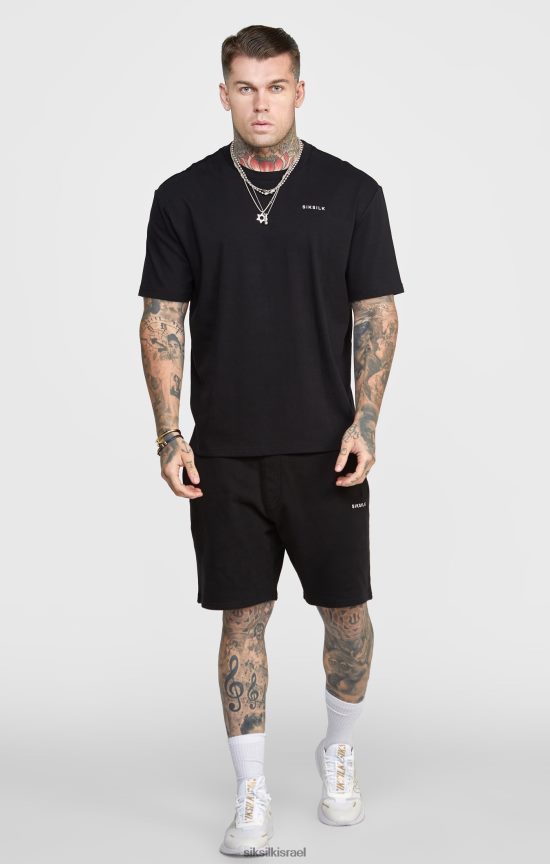 SikSilk לבוש 008V2F610 ג'וגר שחור קצר עם פסים גברים