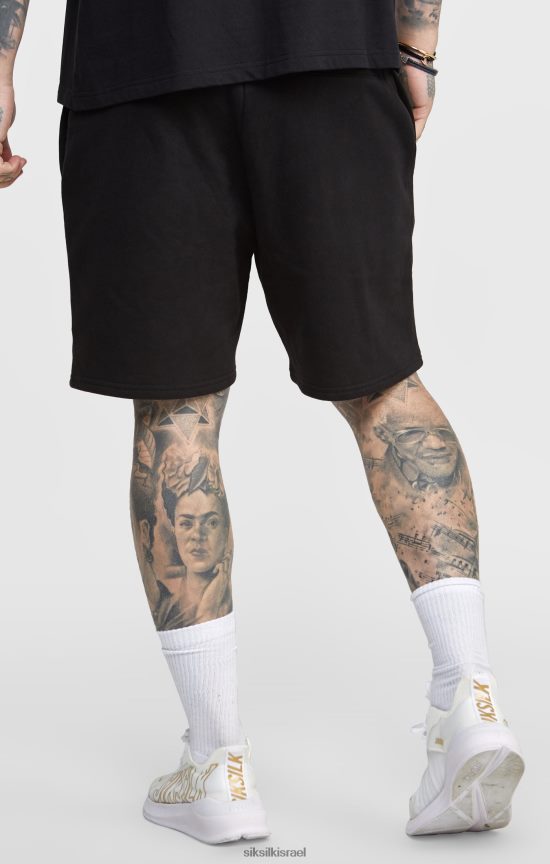 SikSilk לבוש 008V2F610 ג'וגר שחור קצר עם פסים גברים