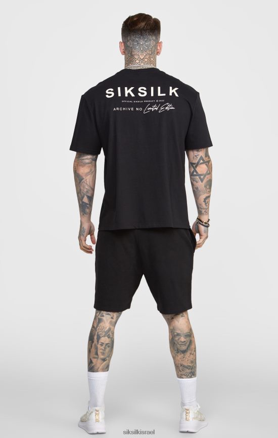 SikSilk לבוש 008V2F610 ג'וגר שחור קצר עם פסים גברים