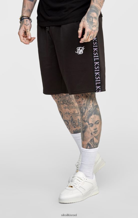 SikSilk לבוש 008V2F611 קצר מודבק בשחור גברים
