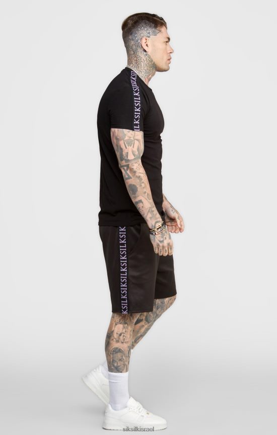 SikSilk לבוש 008V2F611 קצר מודבק בשחור גברים