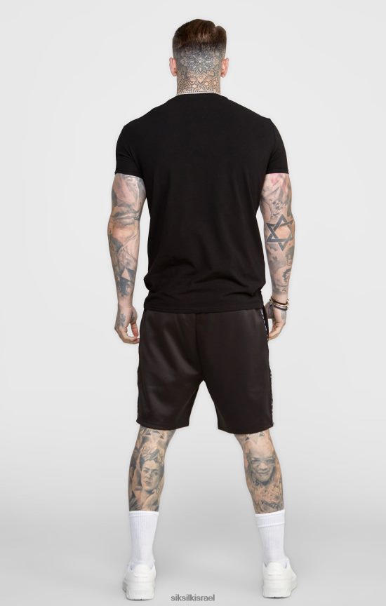 SikSilk לבוש 008V2F611 קצר מודבק בשחור גברים
