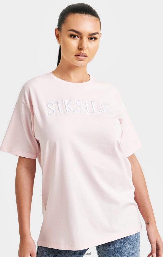 SikSilk לבוש 008V2F63 חולצת טריקו של החבר רקומה ורודה נשים
