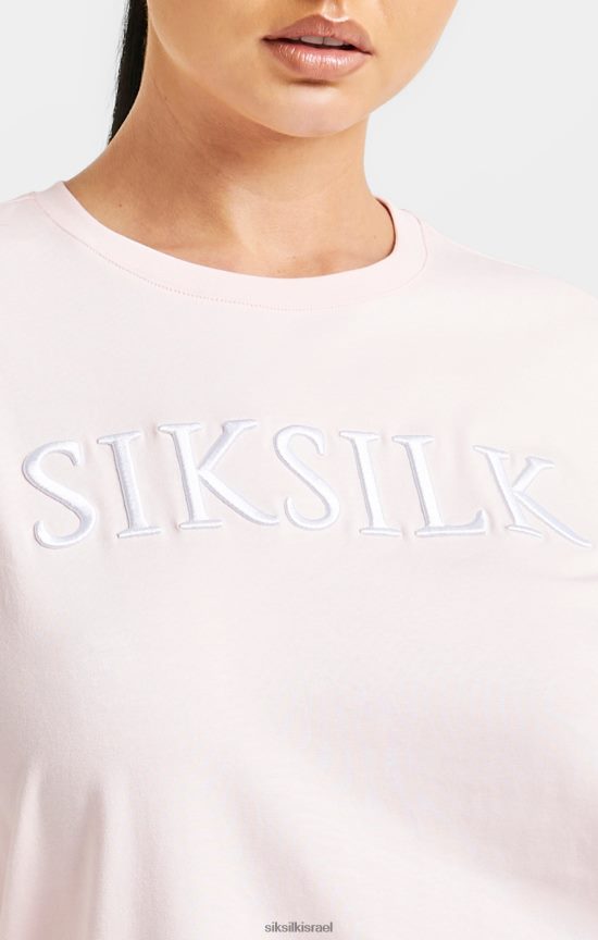 SikSilk לבוש 008V2F63 חולצת טריקו של החבר רקומה ורודה נשים