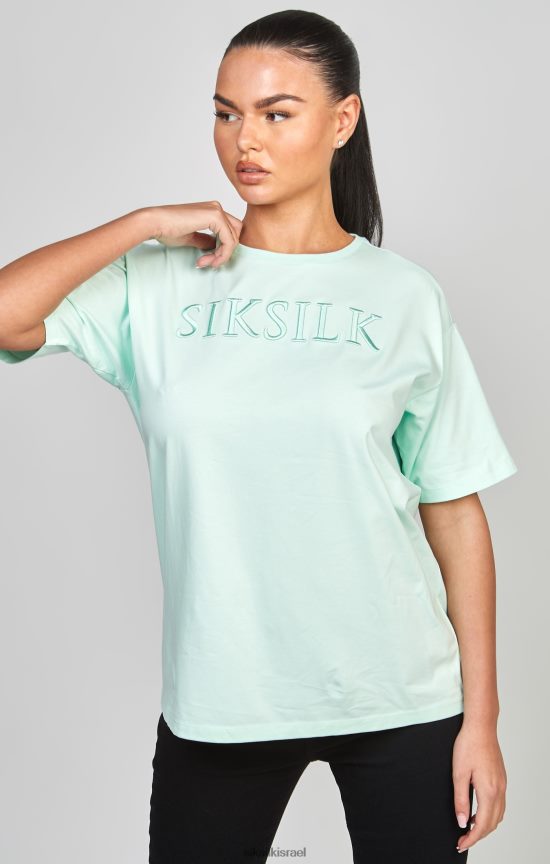 SikSilk לבוש 008V2F64 חולצת טריקו של חבר רקום מנטה נשים
