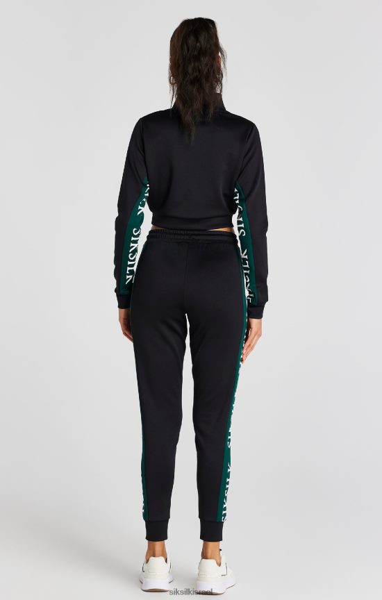 SikSilk לבוש 008V2F74 חלק עליון מסלול שחור נשים