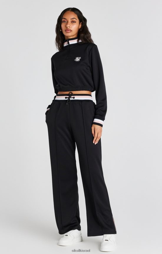 SikSilk לבוש 008V2F75 חולצה שחורה של מסלול 1/4 עם רוכסן נשים