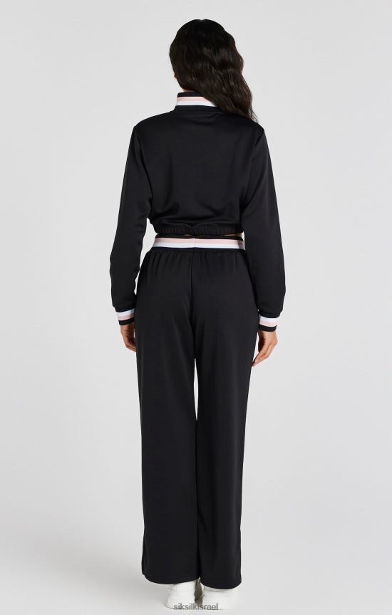 SikSilk לבוש 008V2F75 חולצה שחורה של מסלול 1/4 עם רוכסן נשים