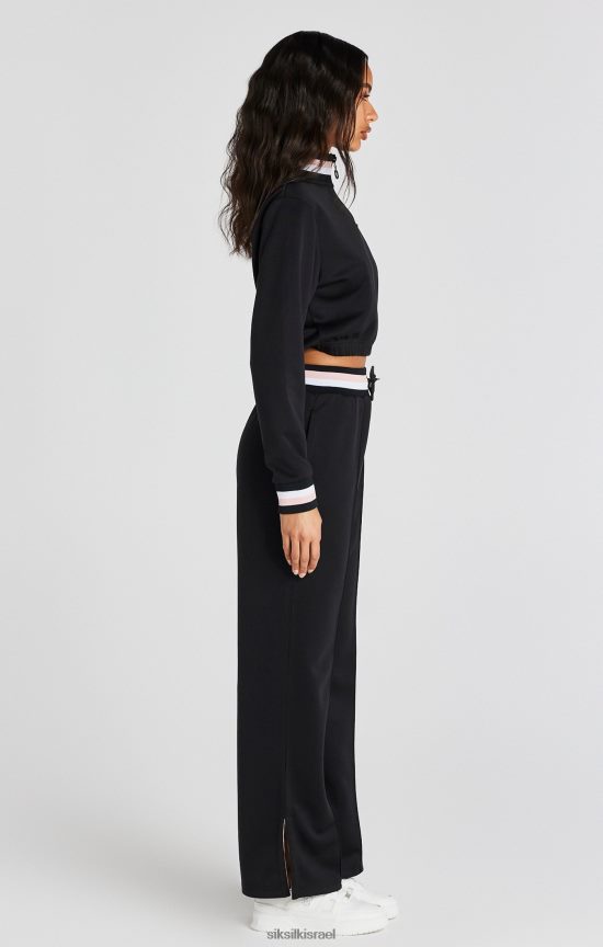 SikSilk לבוש 008V2F75 חולצה שחורה של מסלול 1/4 עם רוכסן נשים