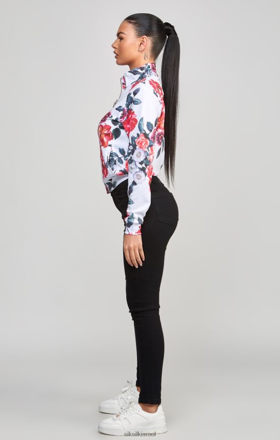 SikSilk לבוש 008V2F77 טופ רצועה אקרו פרחוני נשים
