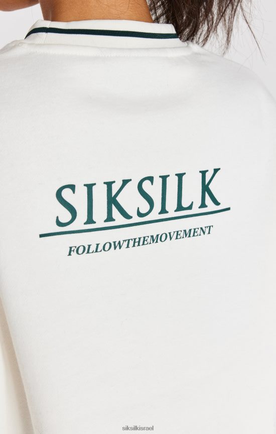 SikSilk לבוש 008V2F78 סווטשירט ecru crop נשים