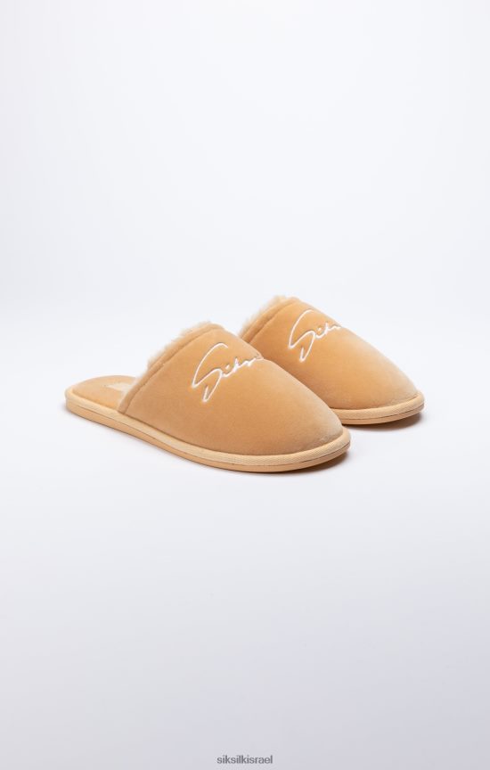 SikSilk הַנעָלָה 008V2F7 כפכף בז' עם לוגו רקום גברים