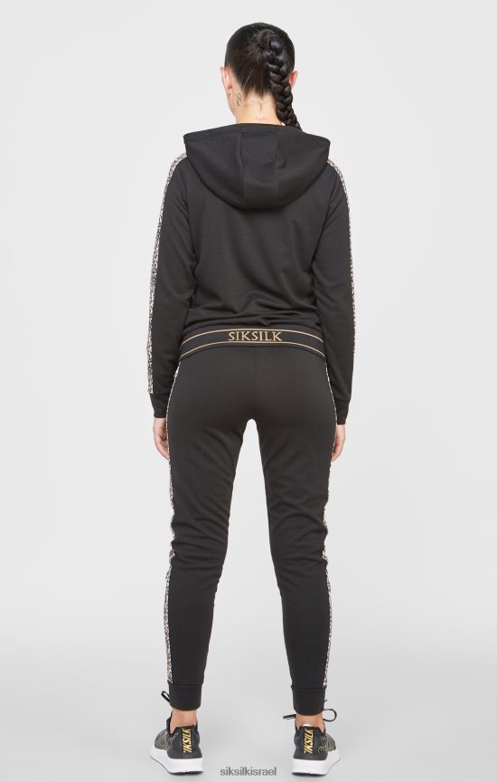 SikSilk לבוש 008V2F80 קפוצ'ון עם פאנלים בהדפס נמר שחור נשים