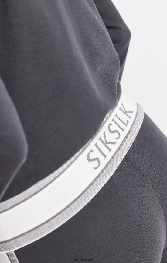 SikSilk לבוש 008V2F81 חלק עליון עם רוכסן אפור נשים