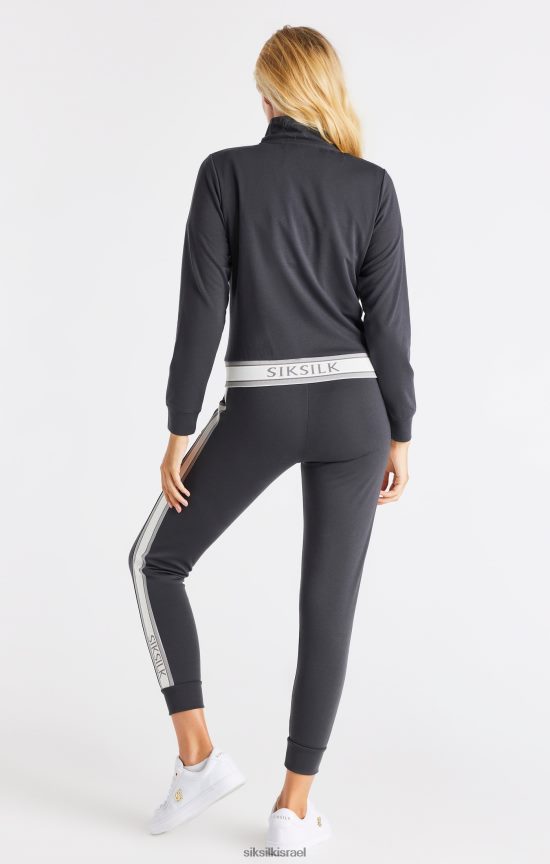 SikSilk לבוש 008V2F81 חלק עליון עם רוכסן אפור נשים