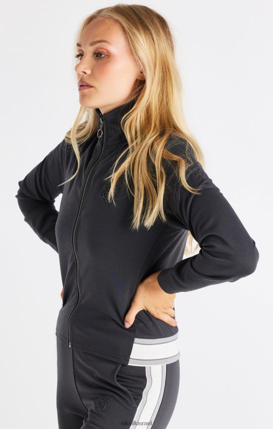 SikSilk לבוש 008V2F81 חלק עליון עם רוכסן אפור נשים