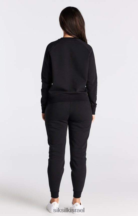SikSilk לבוש 008V2F98 סווטשירט שחור לצוות חיוני נשים