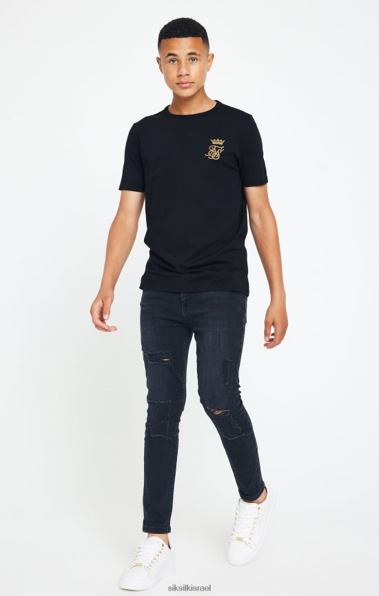 SikSilk x לבוש 008V2F279 חולצת טי של מסי עם לוגו שחור בנים