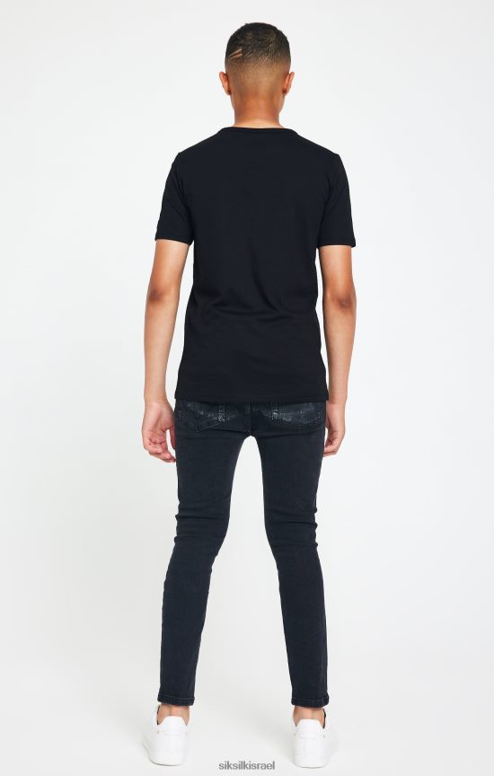 SikSilk x לבוש 008V2F279 חולצת טי של מסי עם לוגו שחור בנים