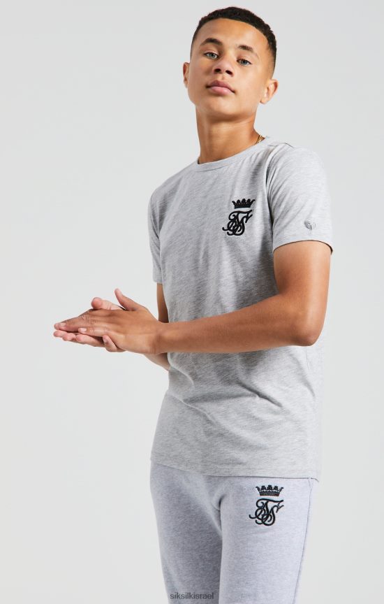 SikSilk x לבוש 008V2F281 חולצת כושר של messi grey marl בנים