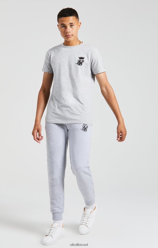 SikSilk x לבוש 008V2F281 חולצת כושר של messi grey marl בנים