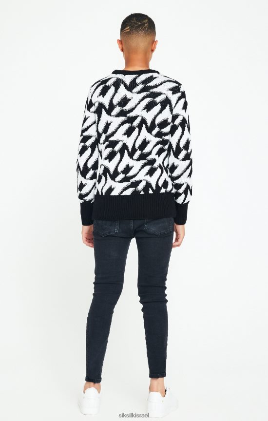 SikSilk x לבוש 008V2F286 מגשר סריג שמנמן של messi שחור בנים