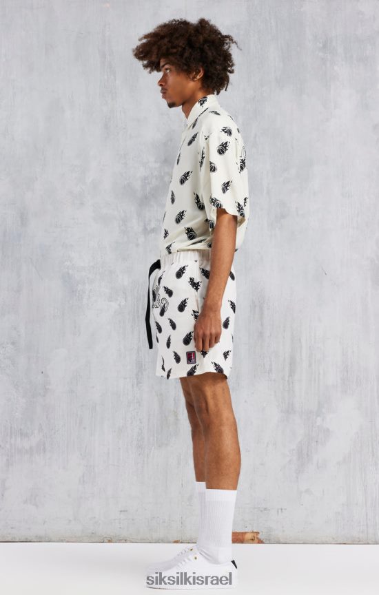 SikSilk x לבוש 008V2F463 חולצת אוברסייז בהדפס ספייס ג'אם אקרו גברים