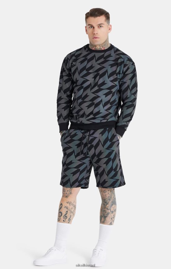 SikSilk x לבוש 008V2F580 מסי שחור ססגוני קצר גברים